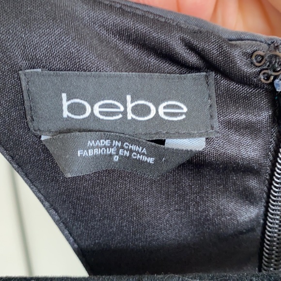 BNWOT Bebe Hi-lo style dress with faux leather detail, size 0 - Picture 3 of 5